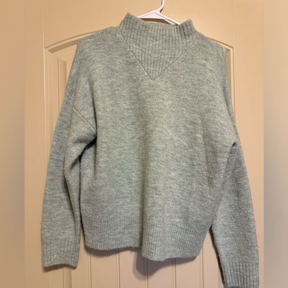 Women’s Madewell Dillon Mockneck Pullover Sweater | Small | Heather Mint - Picture 4 of 8